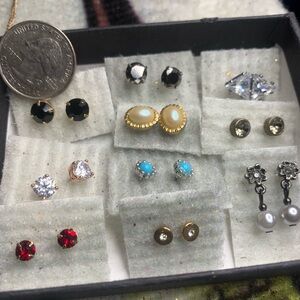 10 Pairs Of Vintage Stud Earrings For Pierced Ears